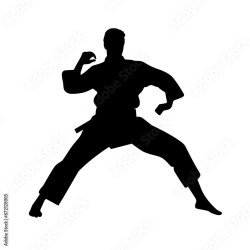 Martial art black icon on white background. Martial art silhouette