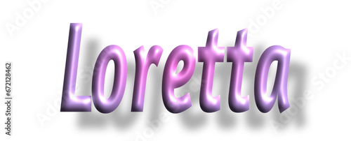Loretta - pink color - female name - ideal for websites, emails, presentations, greetings, banners, cards, books, t-shirt, sweatshirt, prints, cricut, silhouette,	