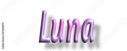 Luna pink color - female name - ideal for websites, emails, presentations, greetings, banners, cards, books, t-shirt, sweatshirt, prints, cricut, silhouette,	
