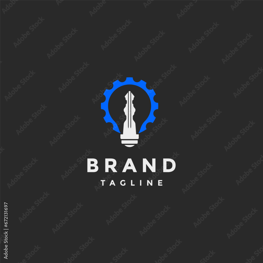 Simple Gear Lamp Key Logo Design. Simple Smart Technology Machine Symbol Logo Design. Simple Gear Lamp Key Logo Design. Simple Smart Technology Machine Symbol Logo Design.