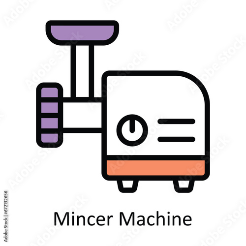Mincer Machine vector Filled outline Design illustration. Symbol on White background EPS 10 File