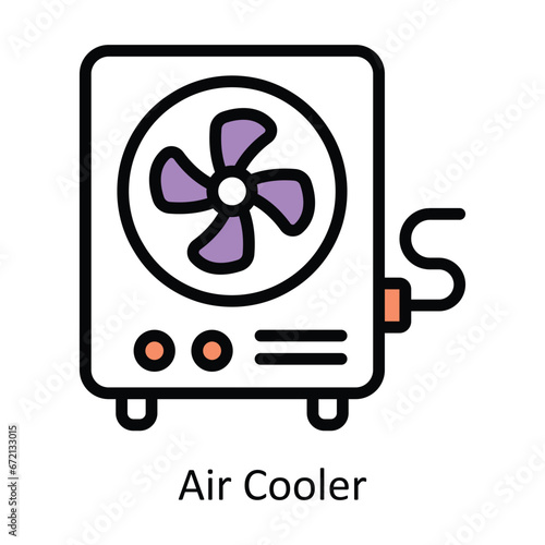 Air Cooler vector Filled outline Design illustration. Symbol on White background EPS 10 File