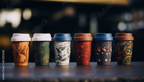 Photo of a Serene Collection of Cups on a Cozy Coffee Table