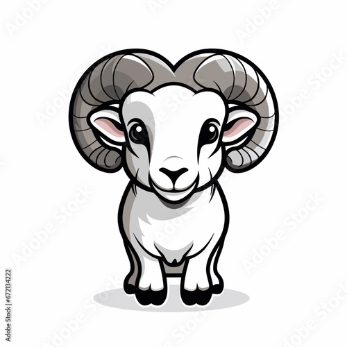 Ram hand-drawn illustration. Ram. Vector doodle style cartoon illustration
