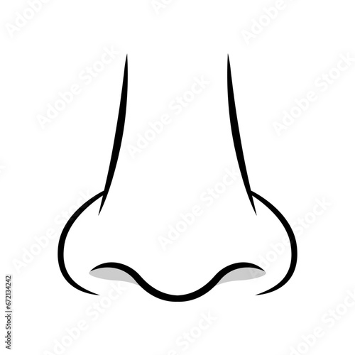 Nose icon line art vector isolated on white background.