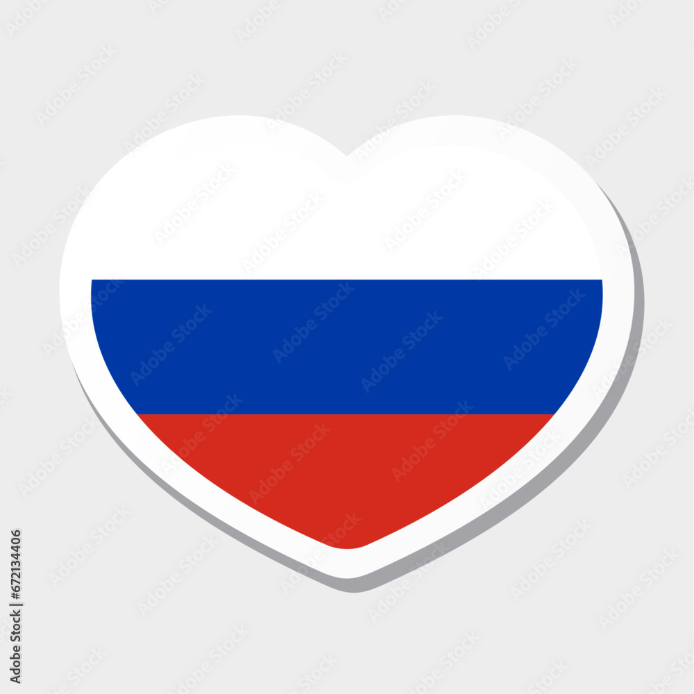 Flag of Russian Federation icon. Vector heart sticker. Flag of Russian Federation icon. Vector heart sticker.