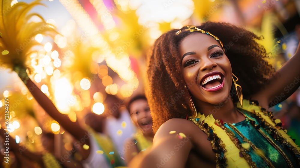 Brazilian Carnival. Gather of people having fun within the carnival square Brazilian Carnival. Gather of people having fun within the carnival square