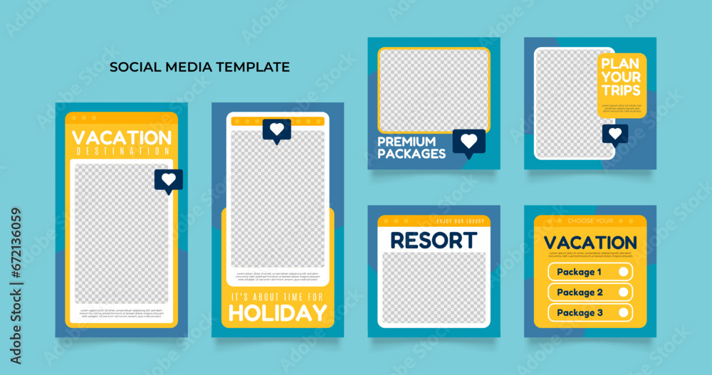 social media post template for travel holiday tourism marketing and sale promo. tour advertising. banner offer. promotional mockup photo vector frame illustration social media post template for travel holiday tourism marketing and sale promo. tour advertising. banner offer. promotional mockup photo vector frame illustration