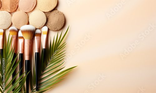 top view composition of cosmetic product