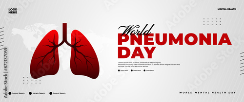 world pneumonia day banner design