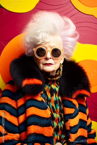 portrait of gorgeous eclectic old woman © Melinda Nagy