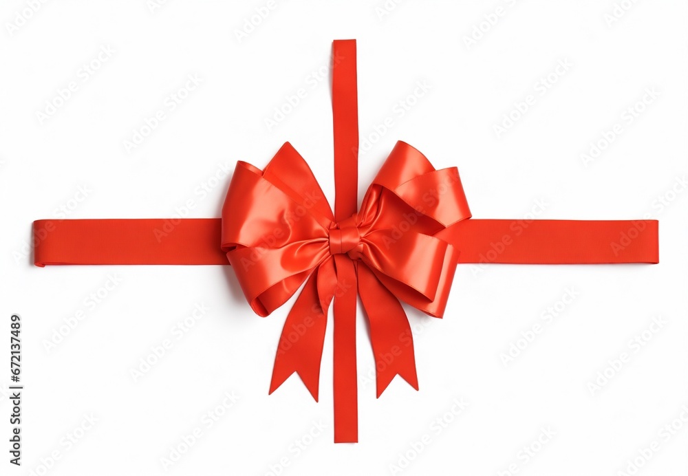 Red Color Bow on White Background Red Color Bow on White Background