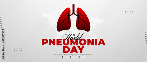 world pneumonia day banner design