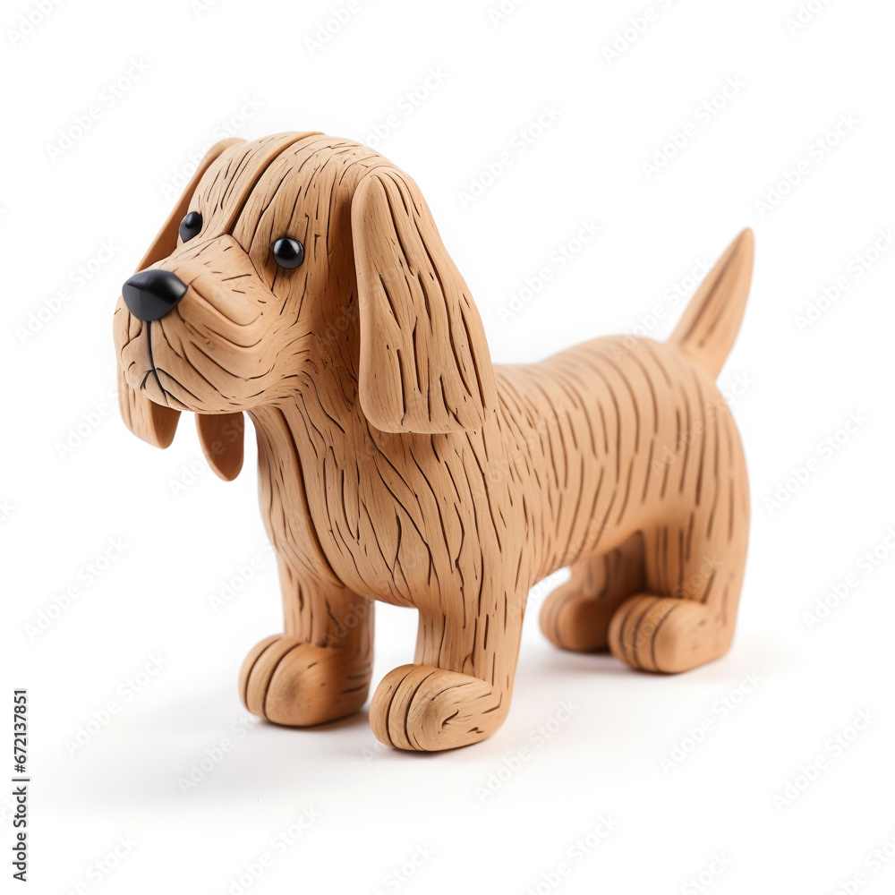 Wooden Dog Toy on White Background Wooden Dog Toy on White Background