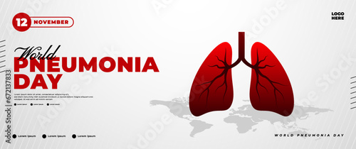 world pneumonia day banner design