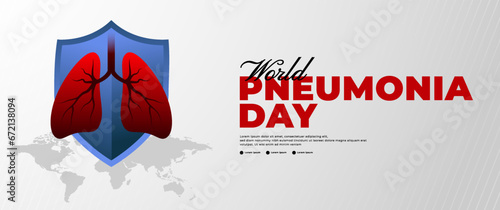 world pneumonia day banner design
