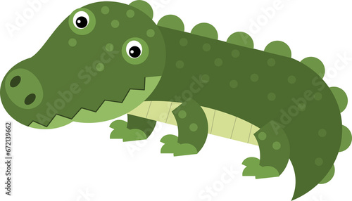 cartoon scene with happy crocodile alligator isolated safari illustration for children