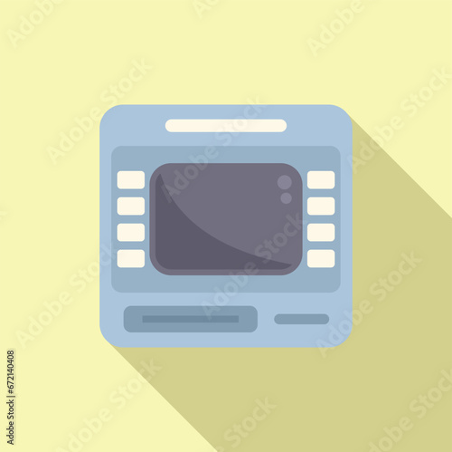 Atm cash icon flat vector. Money coin payment. Card change