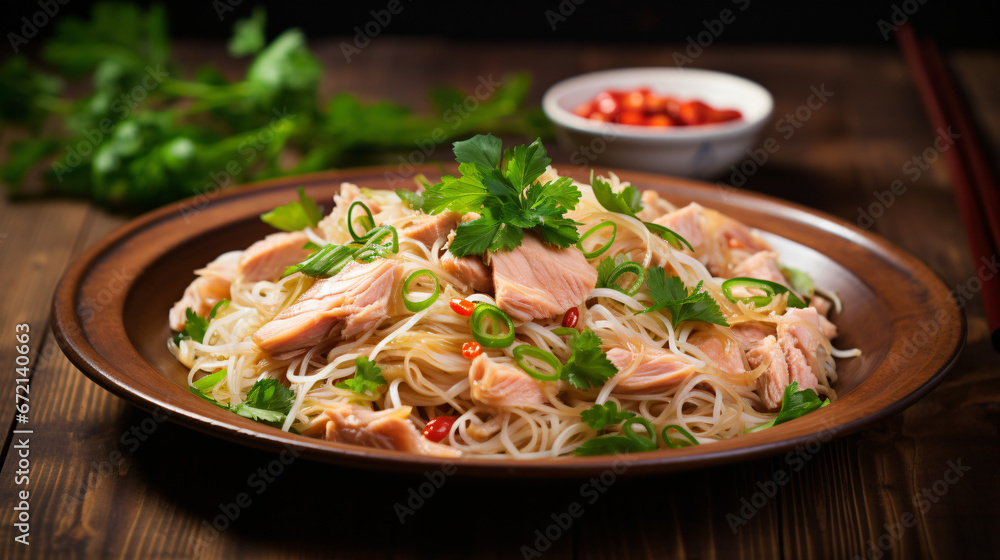 Rice Noodles With Tuna