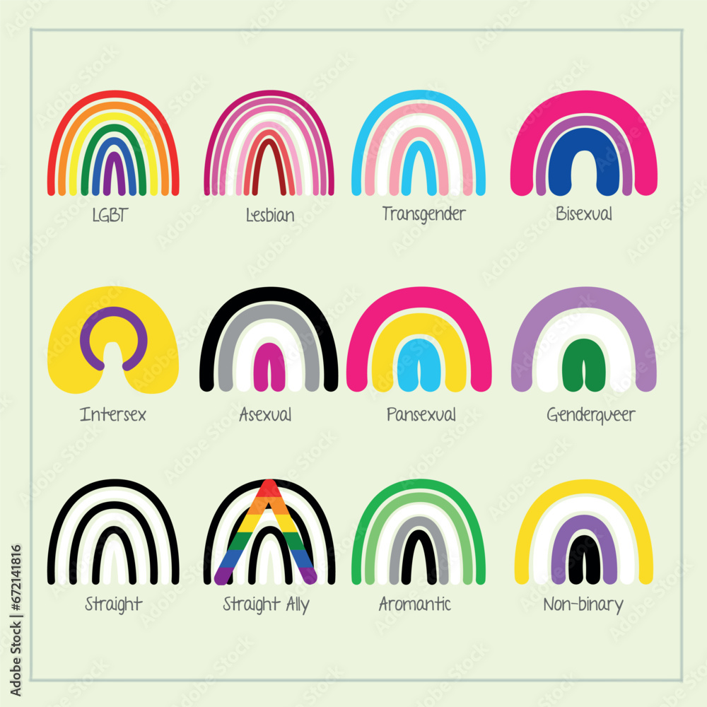 Pride Rainbow Flags Stock Vector Adobe Stock