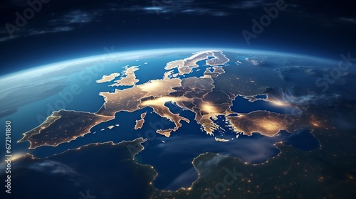 Europe continent from space. Satellite view