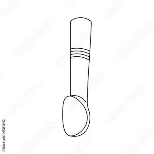 Hand drawn Kids drawing Cartoon Vector illustration ice cream serving spoon Isolated in doodle style