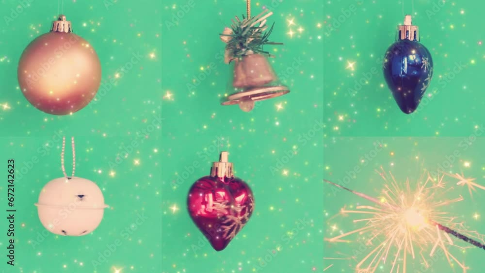 Christmas decoration set with sparkles Christmas decoration set with sparkles