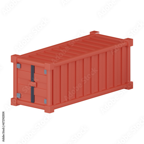 Shipping containers icon 3D render.