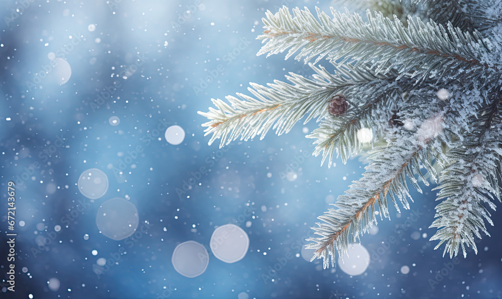 christmas background with fir tree and snow christmas background with fir tree and snow