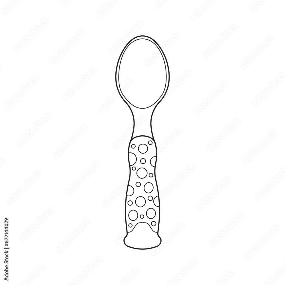 Hand drawn Kids drawing Cartoon Vector illustration toddler spoon Isolated in doodle style Hand drawn Kids drawing Cartoon Vector illustration toddler spoon Isolated in doodle style