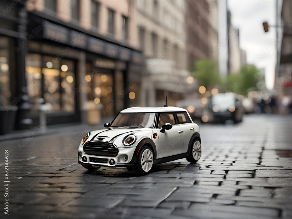 Showcase mini cars in urban settings