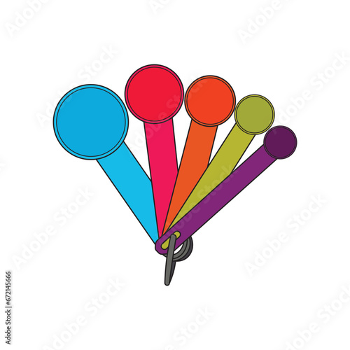 Kids drawing Cartoon Vector illustration measuring spoon Isolated in doodle style