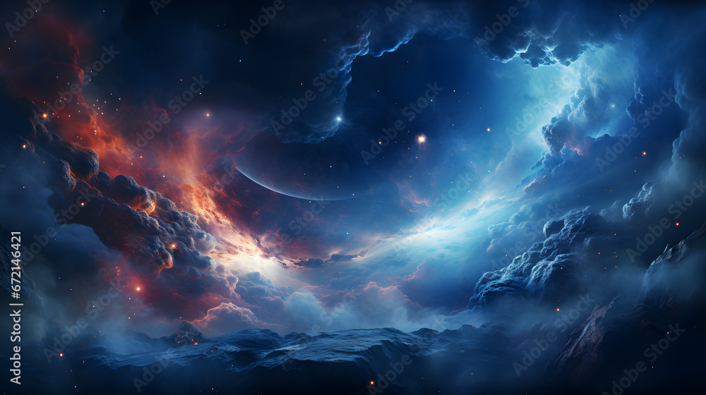 A mesmerizing space-themed background with swirling galaxies and stars, igniting the imagination with the wonders of the universe.