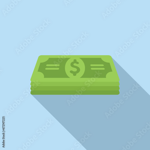 Cash banknote stack icon flat vector. Finance payment. Credit funds