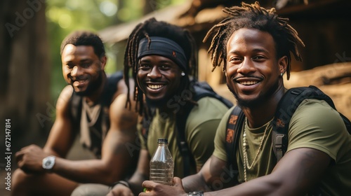 black African man in a smiling face 