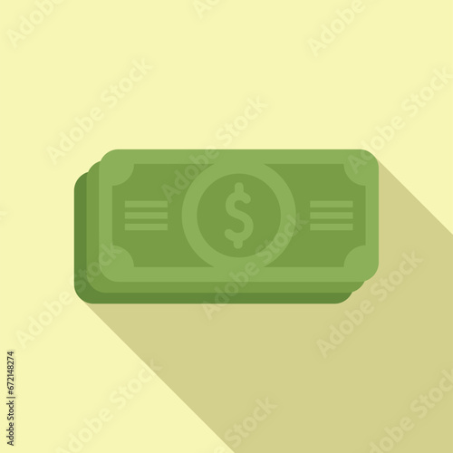 Cash funds banknote icon flat vector. Investment paper. Finance safe unit
