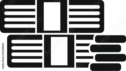 Cash stack money icon simple vector. Bank safe credit. Sign wealth