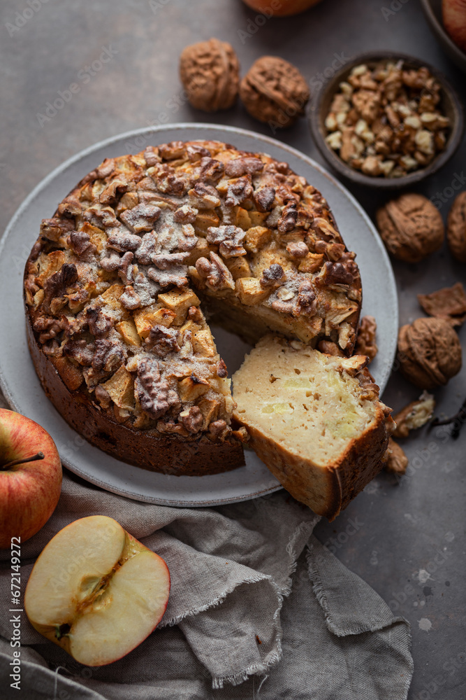 gâteau moelleux aux pommes et noix, goûter fait maison gâteau moelleux aux pommes et noix, goûter fait maison