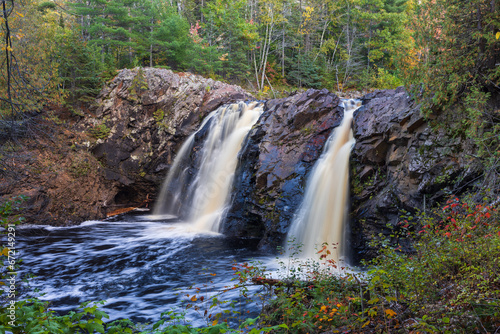 Little Manitou Falls Waterfall In Autumn