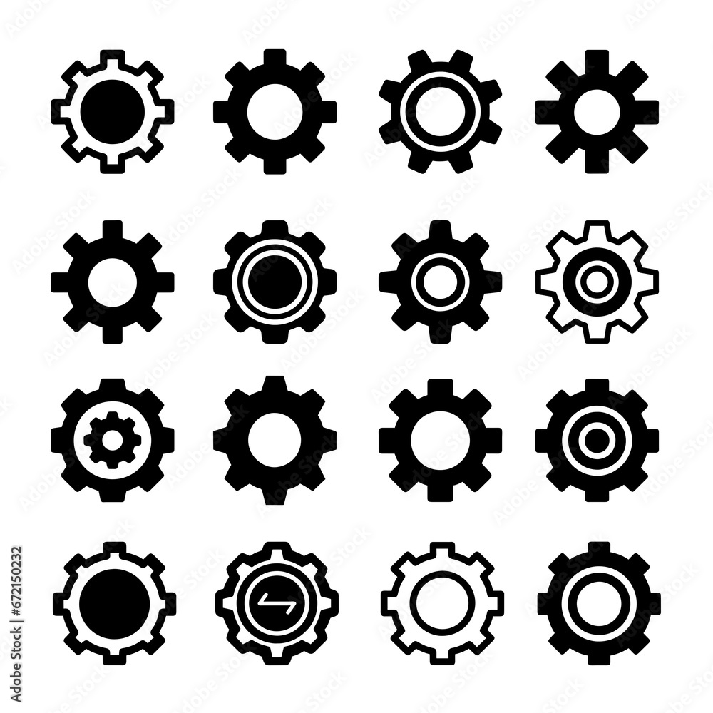 Set of gear icon. Pictogram vector design. Set of gear icon. Pictogram vector design.