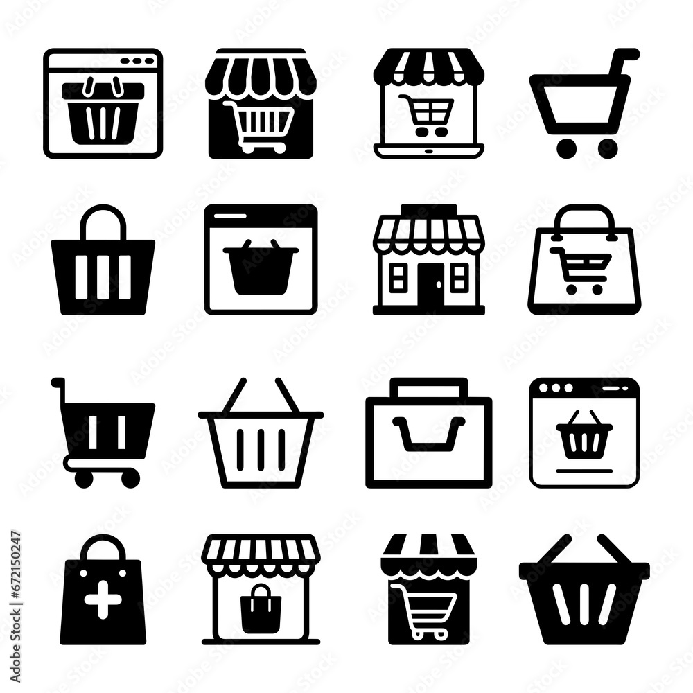 Set of shopping icon. Pictogram vector design.