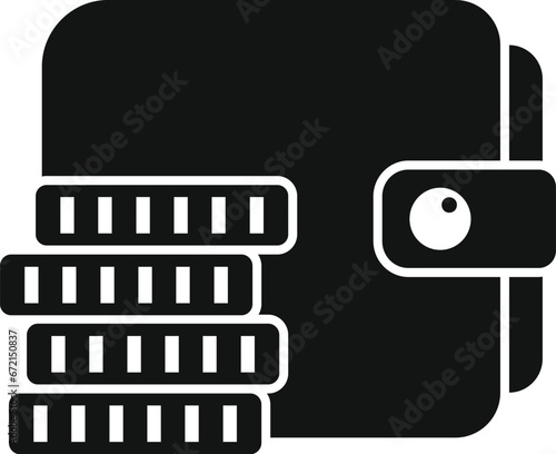 Money coins wallet icon simple vector. Payment cashback. Safe funds