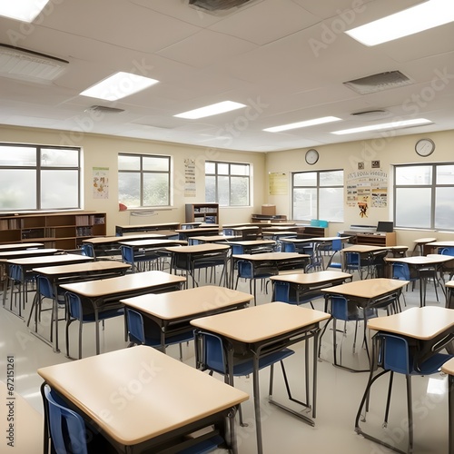 an image of a classroom of high school generated with generative ai