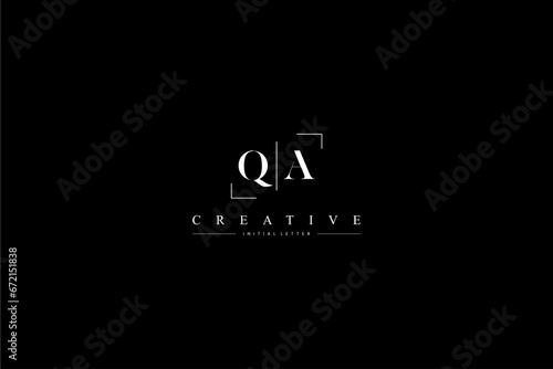 minimalist QA initial logo with simple vertical stroke line in black