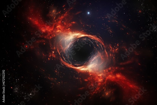 Fiery Black Hole in Space