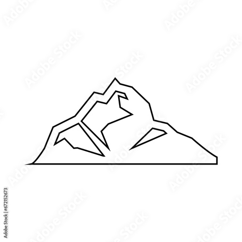 Mountains icon vector. hike illustration sign. wild nature symbol or logo.