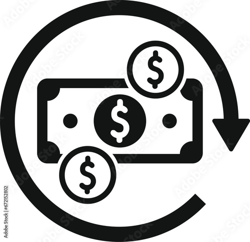 Change cash currency icon simple vector. Money payment. Change safe atm