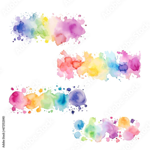 color watercolor paint stain for decor on white background