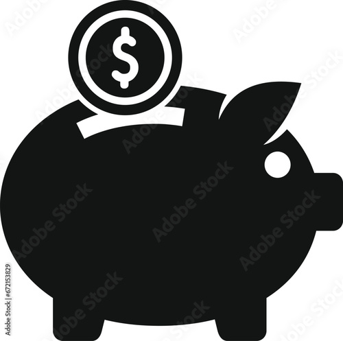 Investment piggy bank icon simple vector. Finance safe. Sign funds