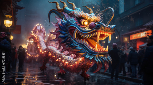 A Chinese dragon on the street © jr-art